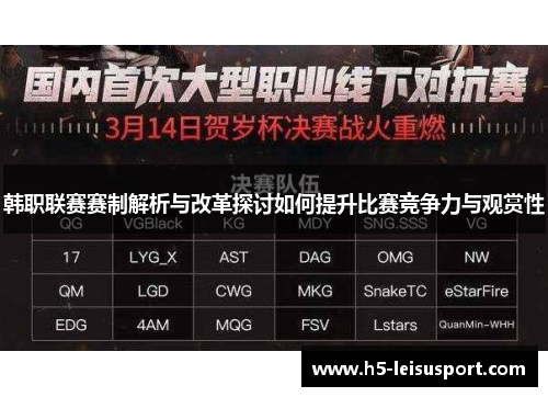 韩职联赛赛制解析与改革探讨如何提升比赛竞争力与观赏性